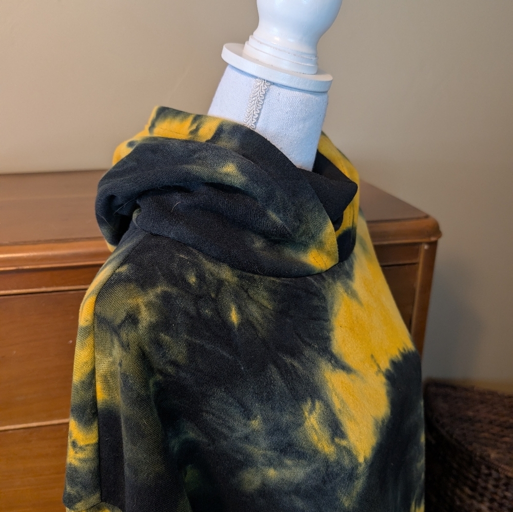 GREEN BAY PACKER Tie Dye Fire  Facemask Hoodie Sweatshirt SZ 1X - Picture 10 of 15